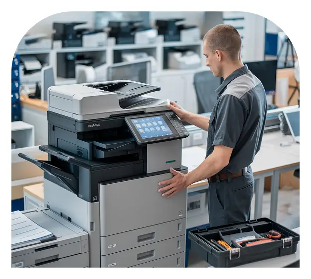 Enterprise specialist servicing a business printer